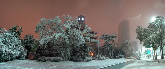 鼓楼雪夜 摄影 极品巧克力