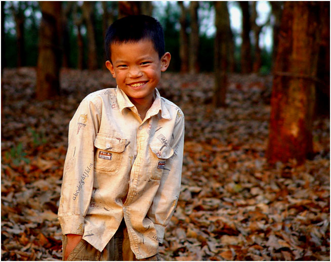 胶林旁的少年 摄影 锋铎