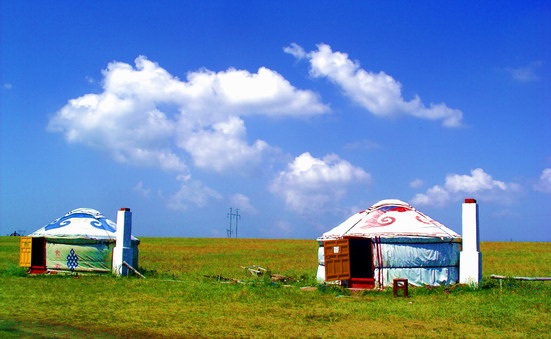 天空，草原，蒙古包 摄影 horis