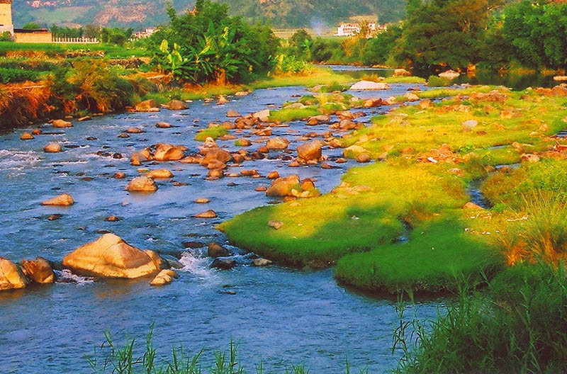 夕阳影溪水 摄影 傲空