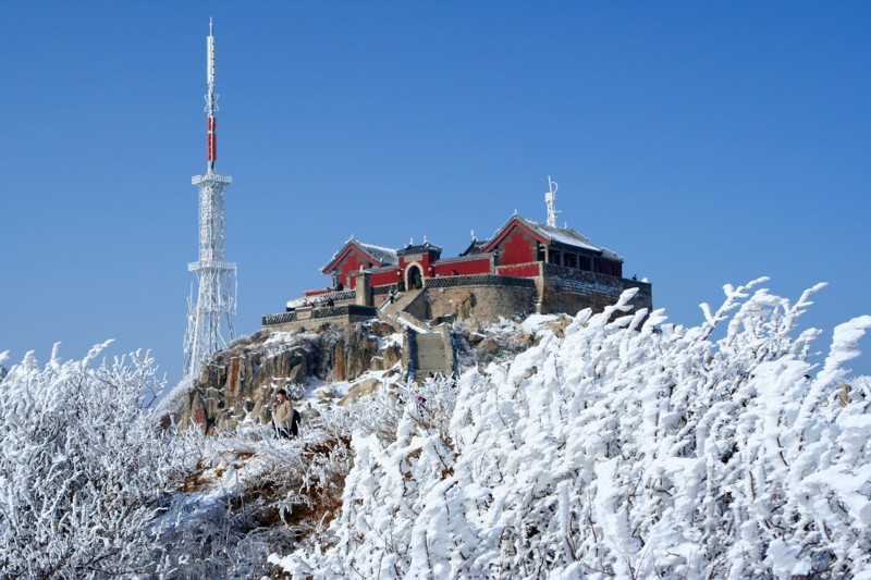 泰山极顶雪景 摄影 不后悔