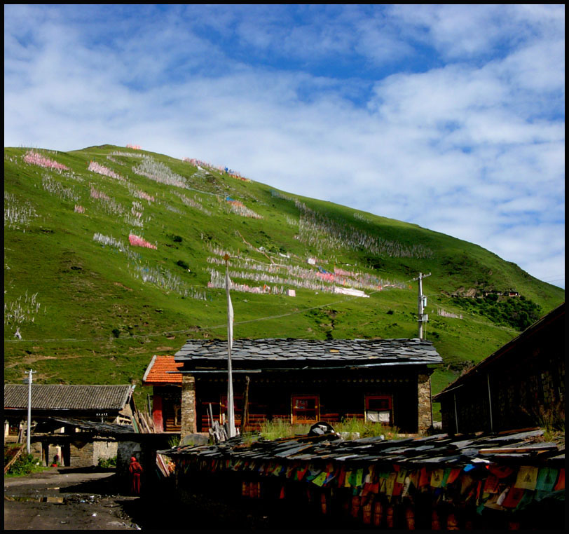 塔公山上的经幡 摄影 美旅