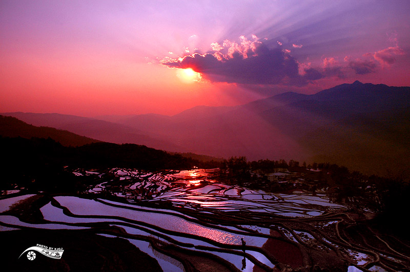 夕照龙树坝 摄影 小镜广角