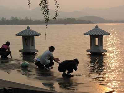 西湖黄昏 摄影 金丝猴