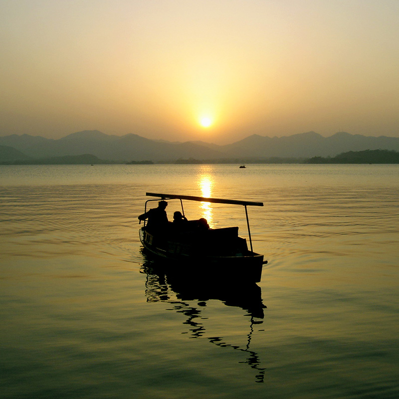 黄昏西湖 摄影 海天宁静