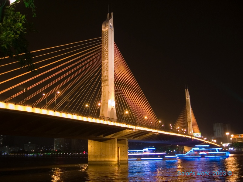 珠江夜景  (无噪点!) 摄影 蔚蓝色的阳光