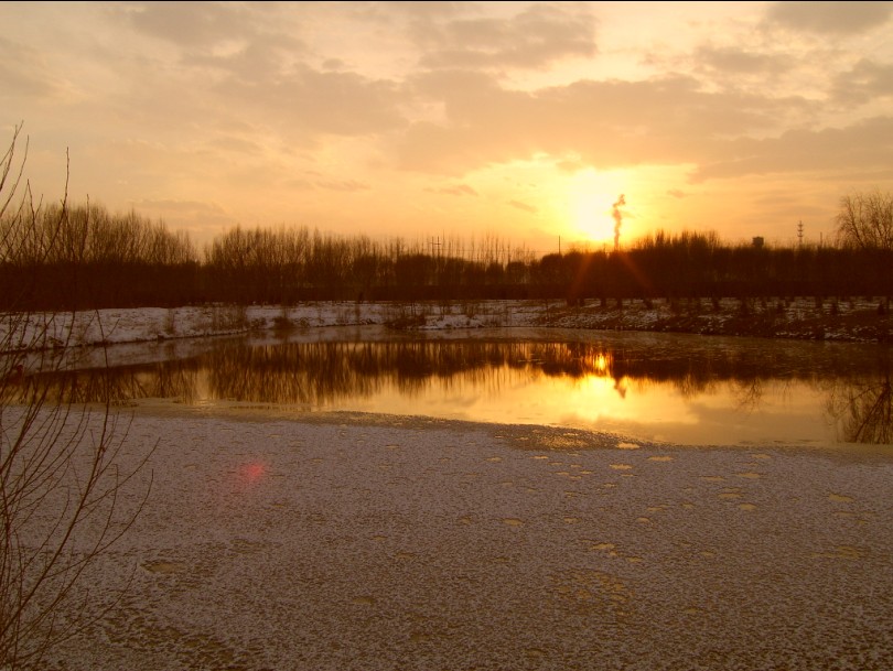 雪映夕阳 摄影 一定