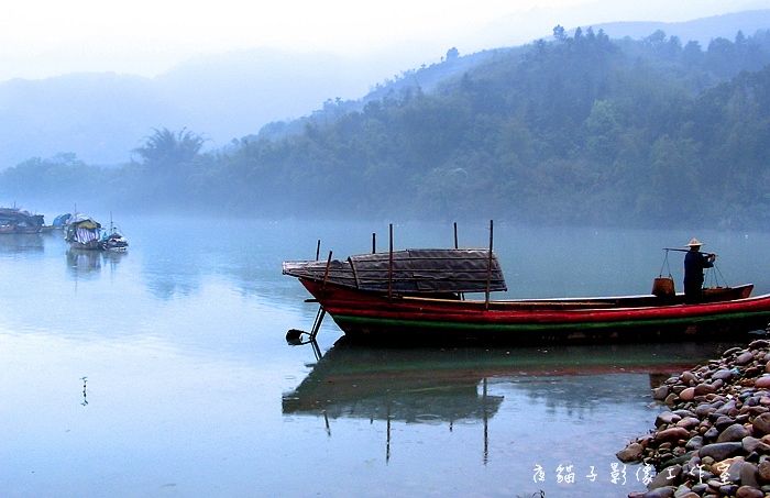 晨渡 摄影 雨后_斜阳