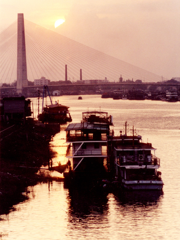 月湖桥夕阳 摄影 碧天孤帆