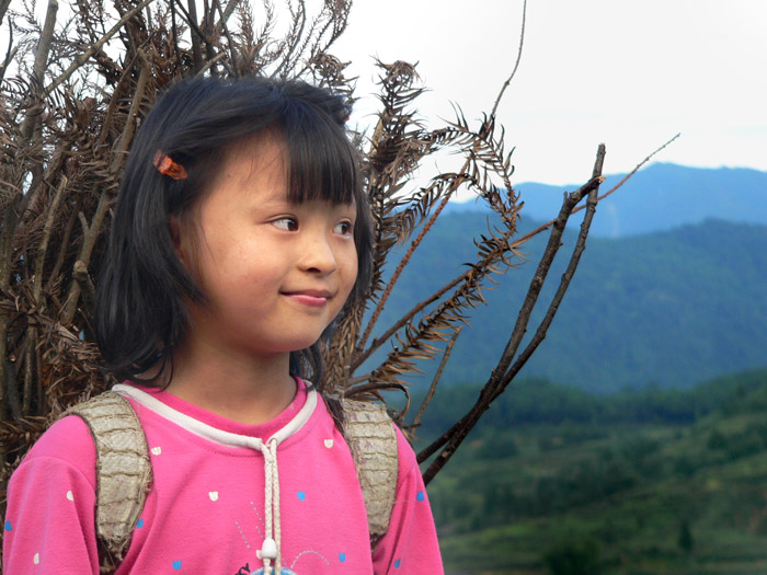 砍柴火的小姑娘 摄影 黑山居士