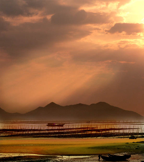 海滩夕照 摄影 半山腰