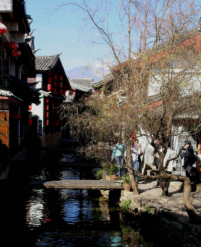 小桥流水人家雪山＿＿丽江街景 摄影 丽江西