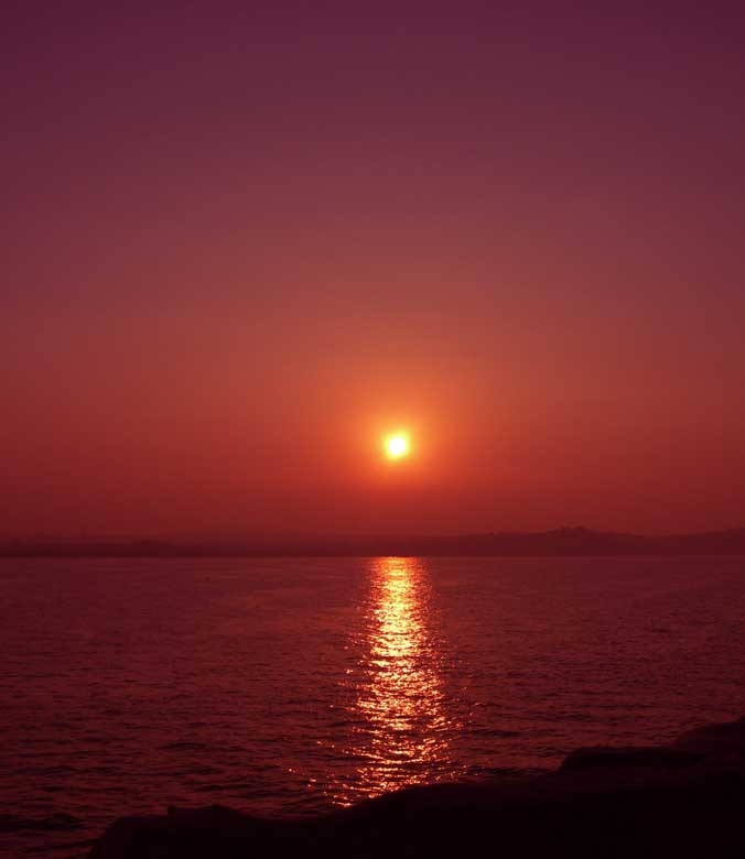 夕照下山东长岛海边 摄影 彬彬坊