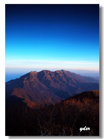 朝染霍山 摄影 观光游人