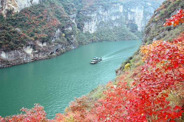 小三峡红叶 摄影 青石街