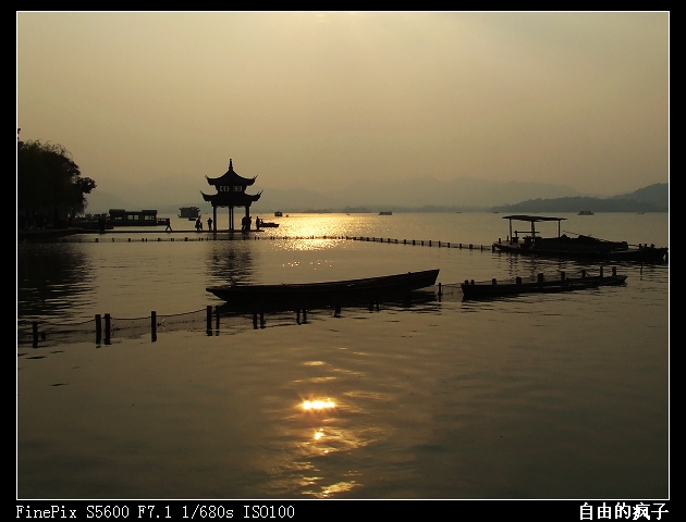 西湖夕阳 摄影 自由的疯子