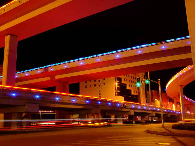 城市夜景 摄影 高原风车