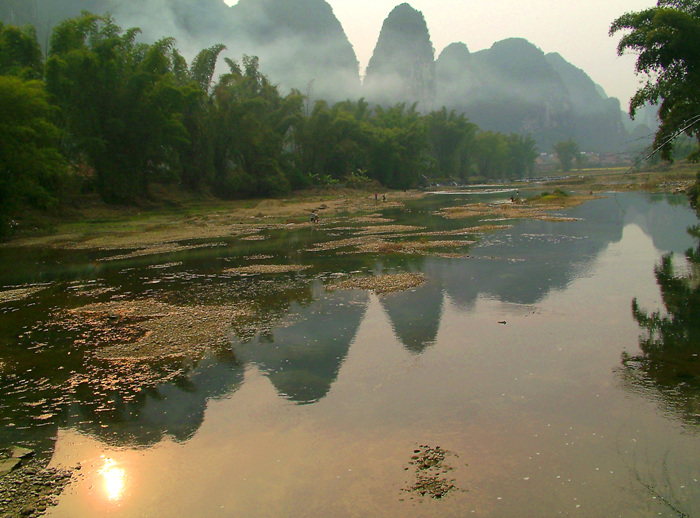 夕阳小河 摄影 流云青山