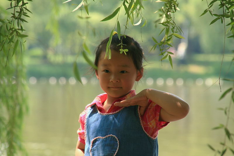 柳荫下的小女孩 摄影 牧童小木屋