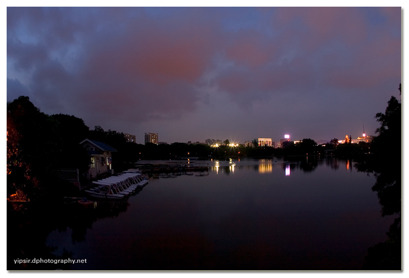 我喜爱的流花湖 - 夕阳西下华灯初上 摄影 yipsir