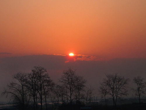 乡村日出红满天 摄影 乡土