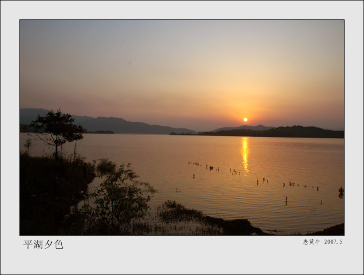 平湖夕色 摄影 老黄牛.