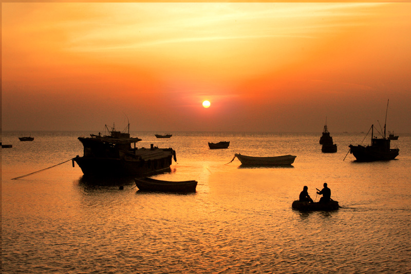 海滩夕照 摄影 银--河