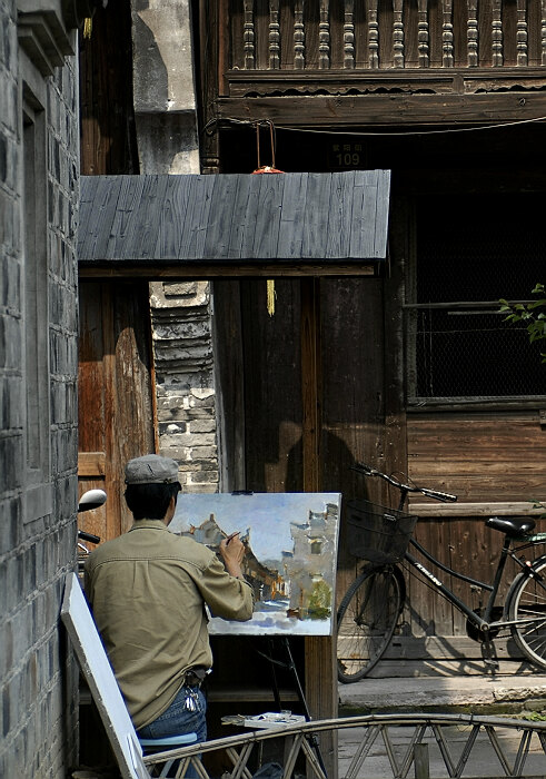 老街写生 摄影 清风林山