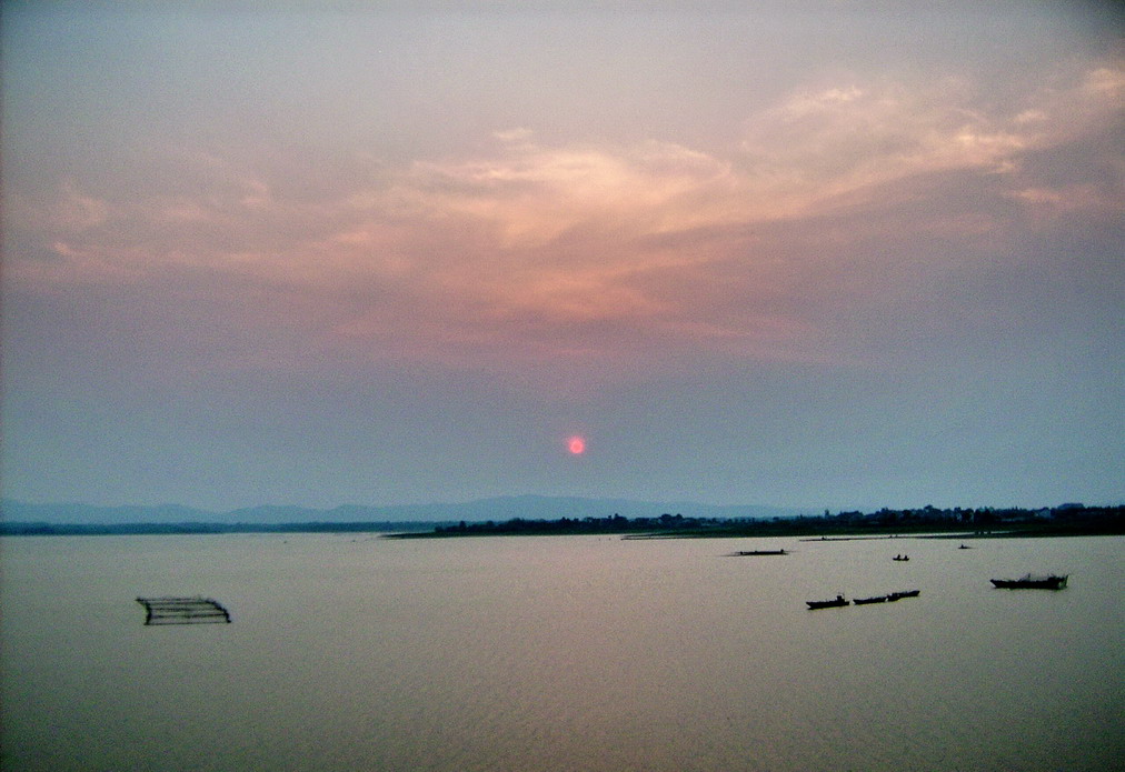 夕照下的城西水库 摄影 金风