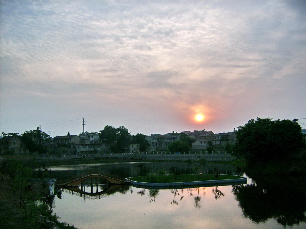 夕阳、小桥、碧水 摄影 金风