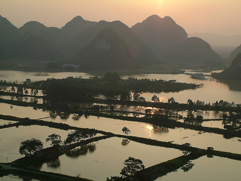 鱼塘夕照 摄影 流云青山