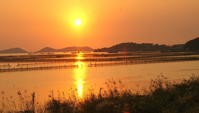 夕阳湖畔 摄影 保国