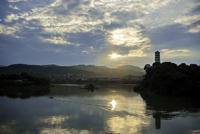 夕阳 摄影 风帆