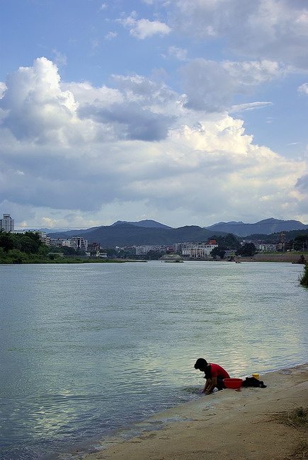 江边风景 摄影 风帆