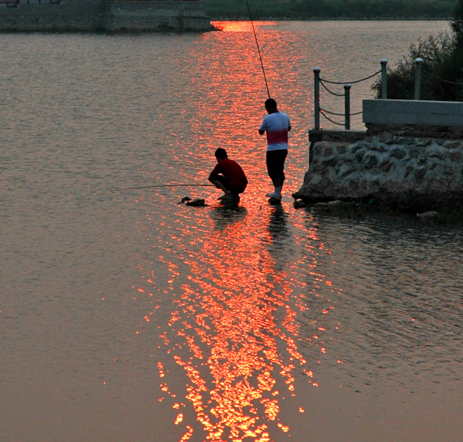 夕钓 摄影 古堤