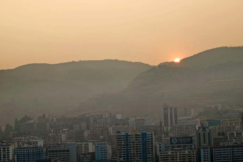 夕阳映山城 摄影 青山夕照