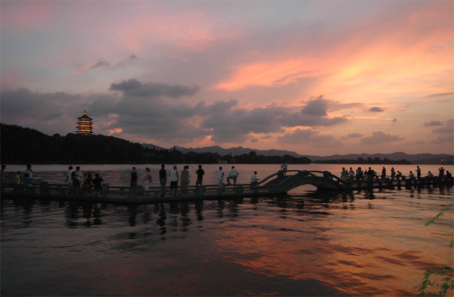 西湖夕阳 摄影 宜娜