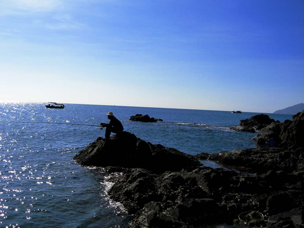 海边风光机钓 摄影 丁子