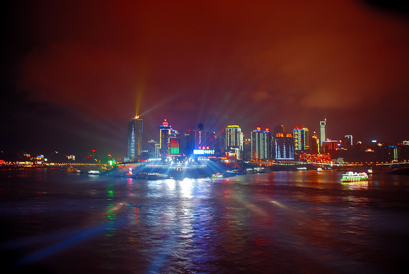 重庆朝天门夜景 摄影 大路