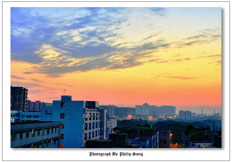 城市夕阳 摄影 金钩船长