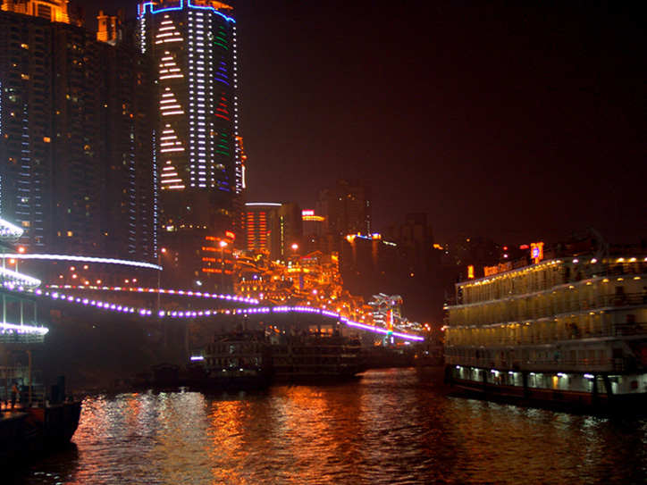 长江三峡风光－重庆港夜景 摄影 记忆瞬间