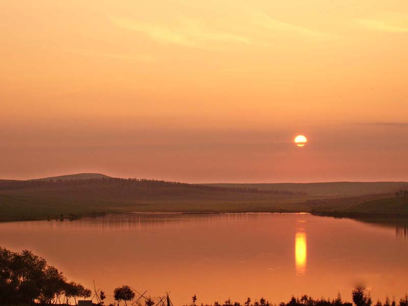 白马河夕照 摄影 静静的山