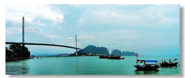 越南下龙海湾大桥全景 摄影 红土高原