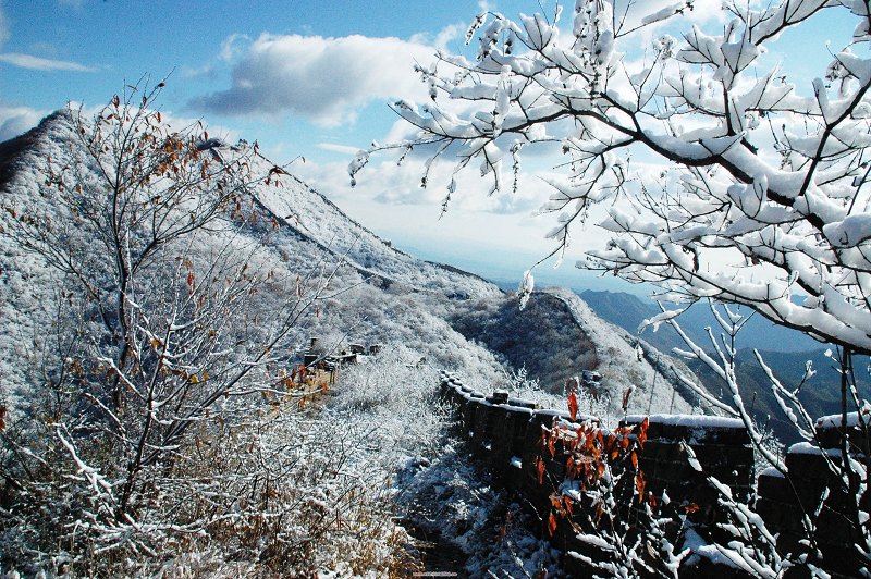 箭扣长城初雪 摄影 常青树