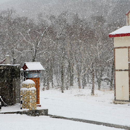 浮世绘的雪景 摄影 屋子