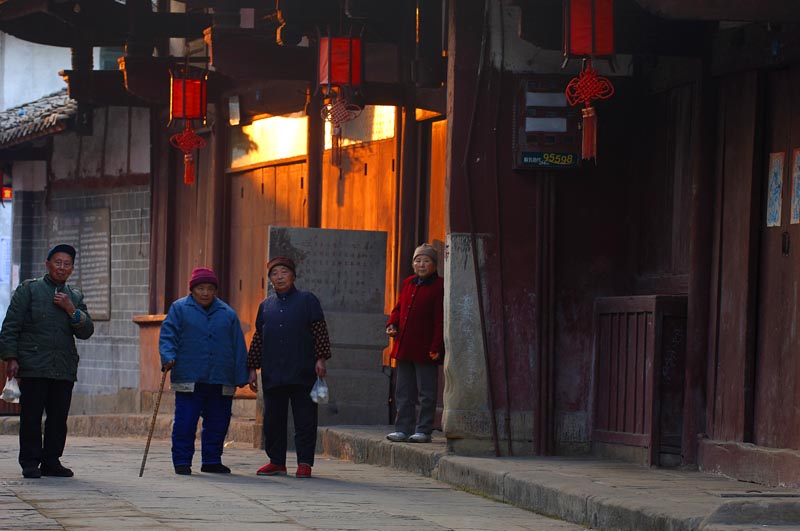 夕阳.老人.古街 摄影 大泥巴