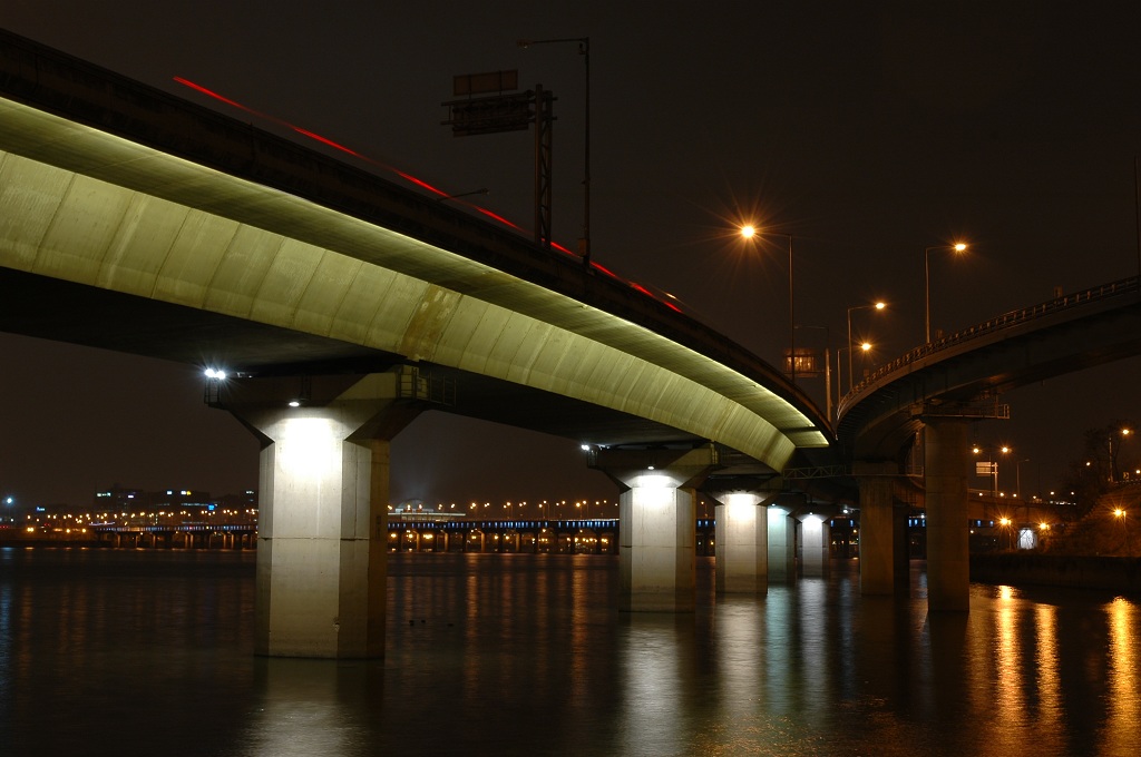 汉江桥夜景 摄影 e望无际