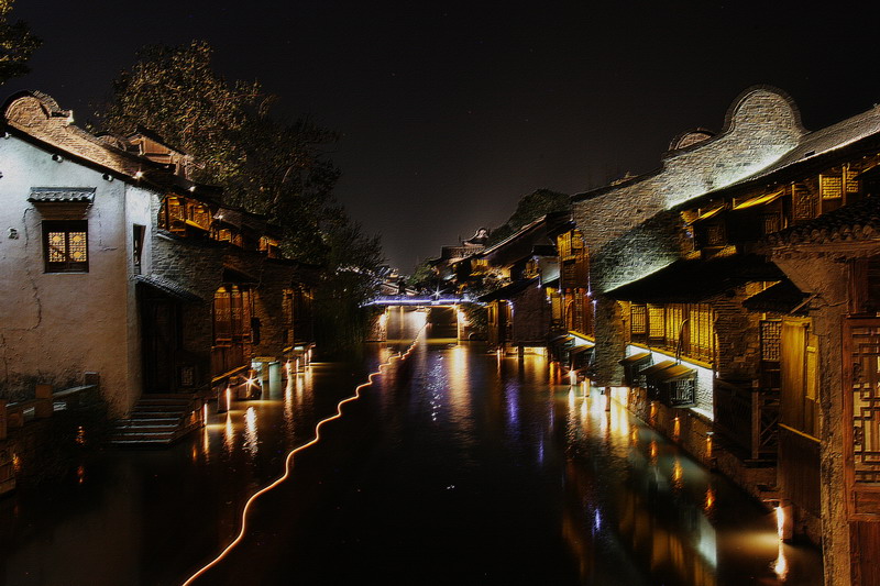 乌镇夜景 摄影 节节高