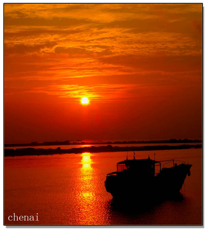 海湾日出 摄影 chenjenai