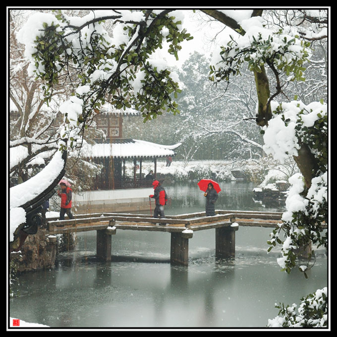 苏州拙政园雪景 摄影 纪津